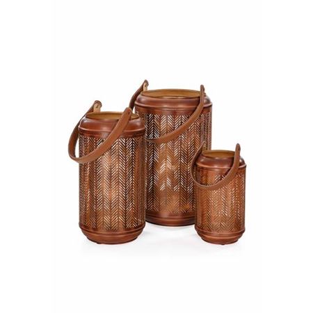 Balin Rumi 3'Lü Safran Metal Mumluk