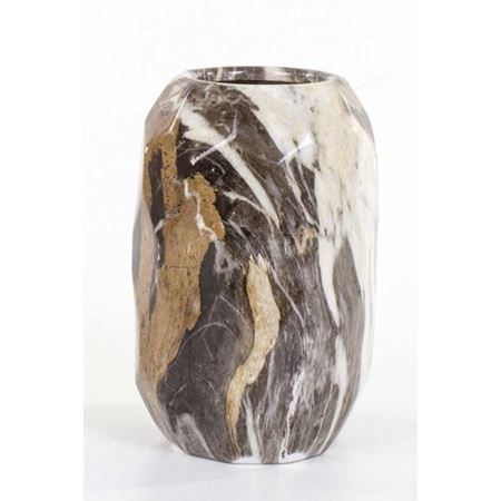 Dekoratif Seramik Vazo (Mermer Desenli) 14X23 Cm