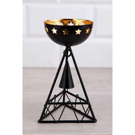 Retro Lüx Metal İçi Altın Lüx Şamdan