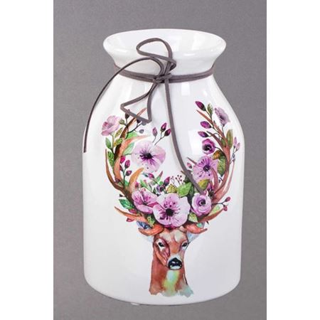 Geyikli Seramik Vazo 12X20 Cm