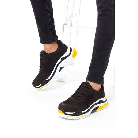 Siyah Sarı Erkek Sneaker