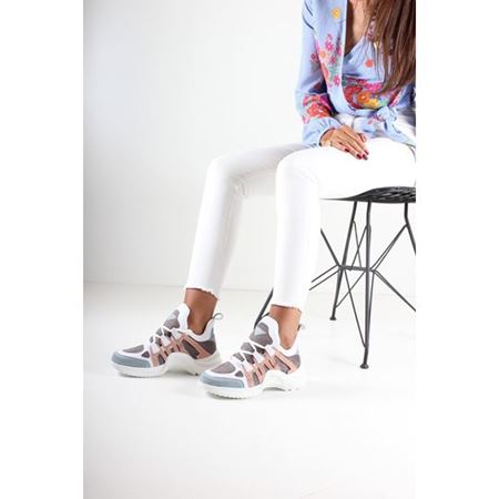 Gri Pudra Kadın Spor Ayakkabı