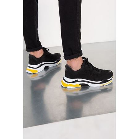 Siyah Sarı Erkek Sneaker
