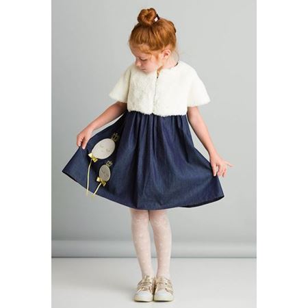 Balon Denim Elbise - Bolero