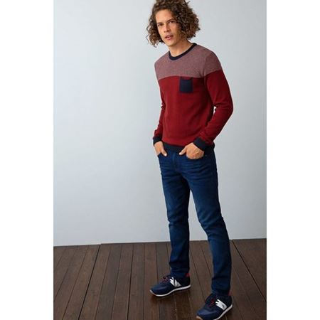 Bisiklet Yaka Bordo Kazak