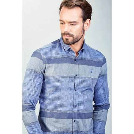 Desenli Mavi Gömlek