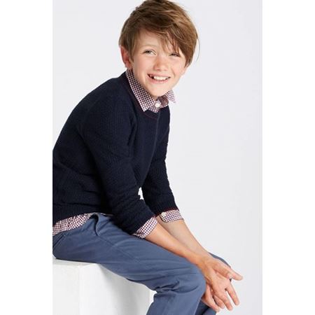 Lacivert Erkek Çocuk Örgü Kazak