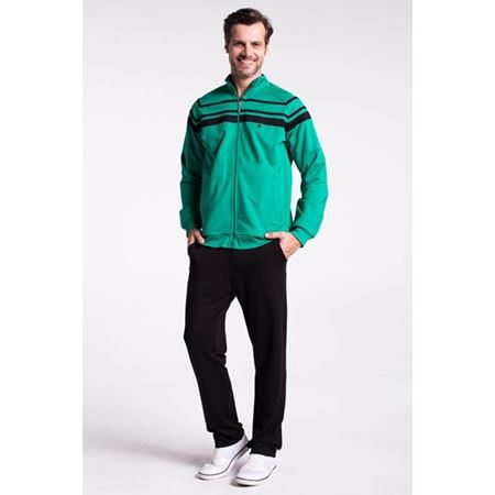 Erkek Yeşil 2 İpli Önden Fermuarlı Eşeofman Takımı