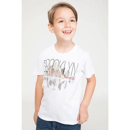Baskılı Beyaz Erkek Çocuk T-shirt