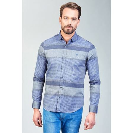 Desenli Mavi Gömlek