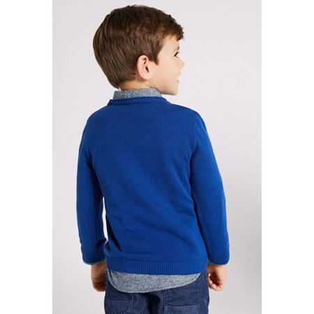 Lacivert Erkek Çocuk Saf Pamuklu Kazak