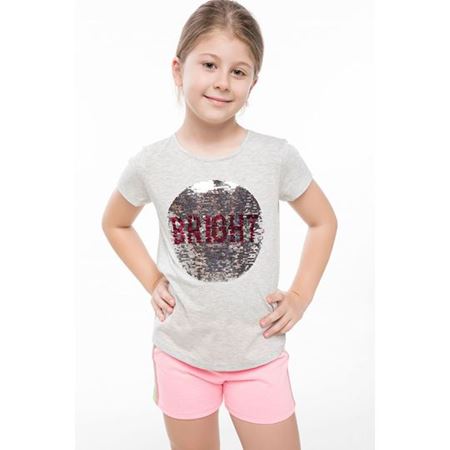 Gri Kız Çocuk T-Shirt