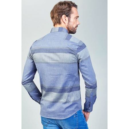 Desenli Mavi Gömlek