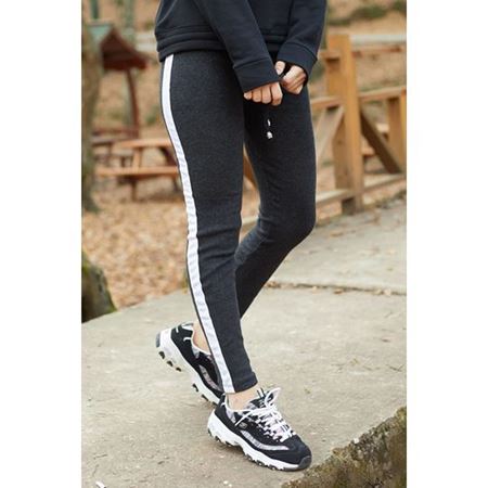 Füme & Beyaz Çizgili Eşofman Altı