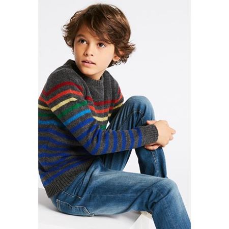 Multi Renk Erkek Çocuk Çizgili Kazak