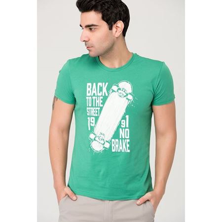 Erkek Baskılı Yeşil T-shirt