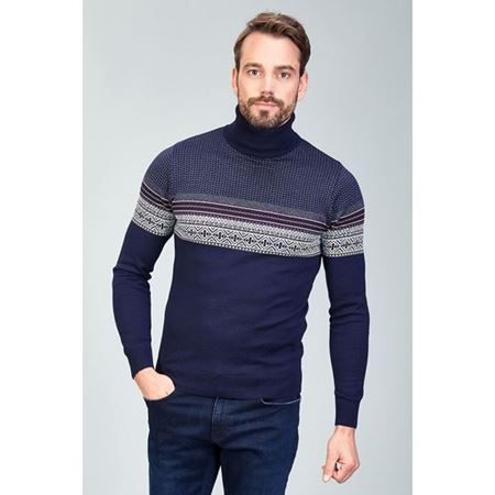 Balıkçı Yaka Triko Lacivert Kazak