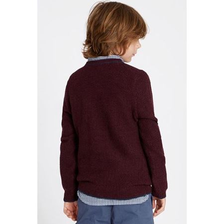 Bordo Erkek Çocuk Örgü Kazak