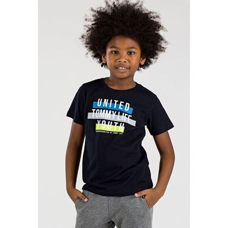 Yazı Baskılı Lacivert Erkek Çocuk T-shirt