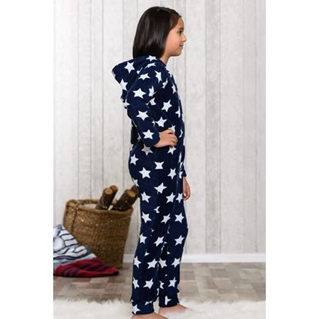 Kız Çocuk Lacivert Yıldız Baskılı Tulum