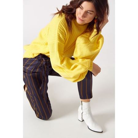 Balon Kol Triko Sarı