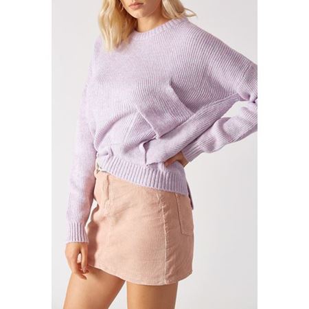 Örgü Detaylı Kazak Lila