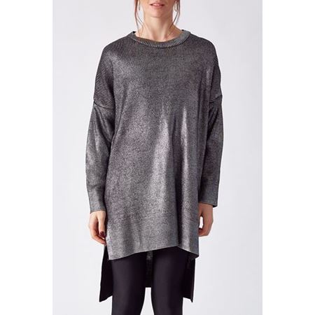 Triko Tunik Gri-Siyah