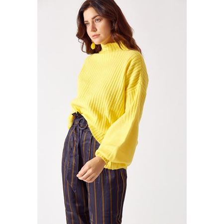 Balon Kol Triko Sarı