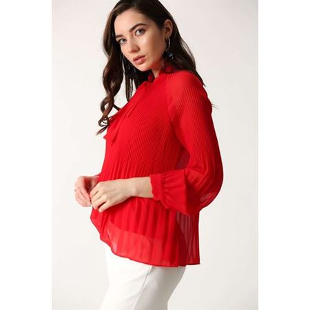 Piliseli Bluz Kırmızı