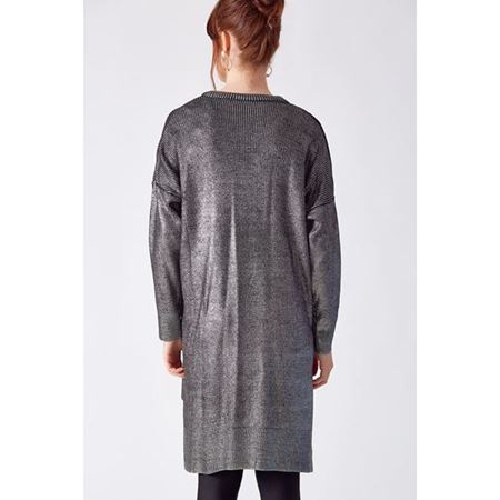 Triko Tunik Gri-Siyah