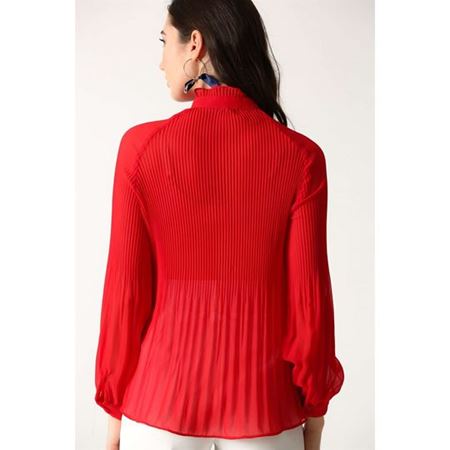 Piliseli Bluz Kırmızı